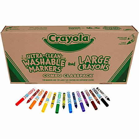 Crayola Large Crayon Set Assorted Colors Box Of 8 - Office Depot