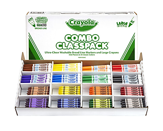 Crayola Crayons And Washable Markers Classpack Large Size Assorted