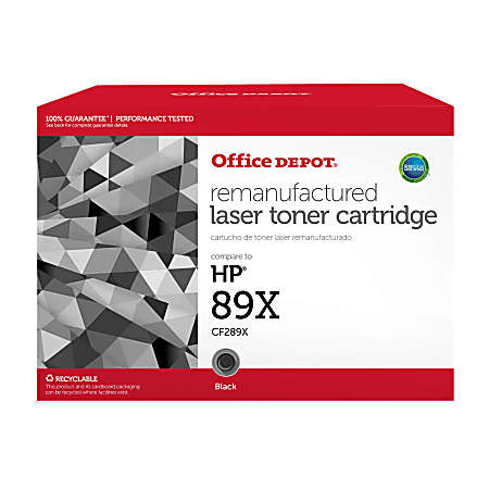 Office Depot® 89X Remanufactured Black Toner Cartridge Replacement (New Chip) For HP 89X (CF289X)