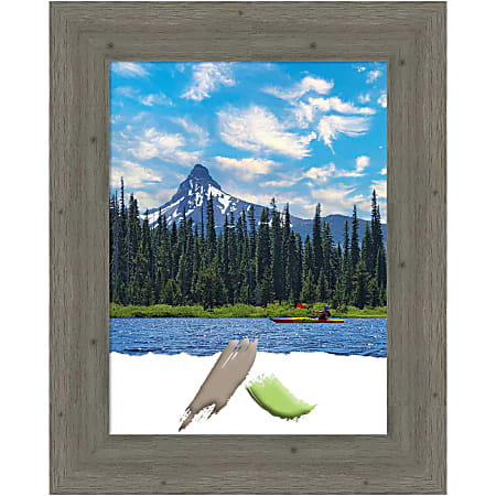 Amanti Art Fencepost Gray Wood Picture Frame, 25" x 31", Matted For 18" x 24"