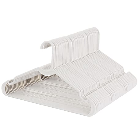 Elama Home Plastic Hangers, White, Pack Of 50 Hangers