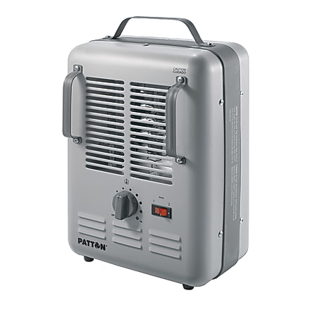 Patton® 1500-Watt Utility Heater, 14 1/4"H x 10 1/4"W x 7 1/4"D, Light Gray