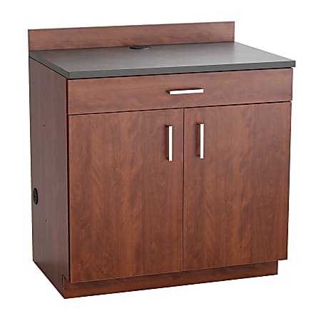 Safco® Modular Hospitality Base Cabinet, 2-Door/1-Drawer, Mahogany/Rustic Slate