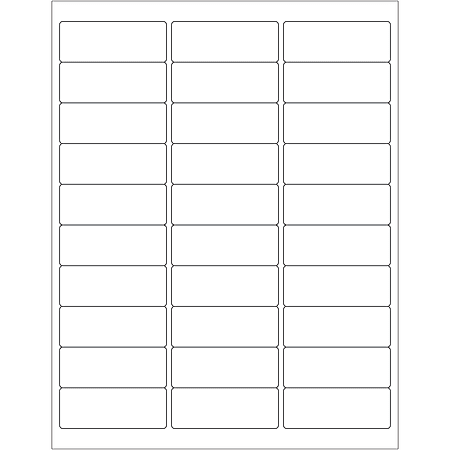 Tape Logic® Inkjet/Laser Labels, LL113, Rectangle, 2 5/8" x 1", White, Case Of 3,000