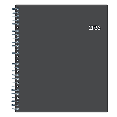 2026 Blue Sky Monthly Planner, 8" x 10", Passages/Charcoal Metallic, January To December, 100011