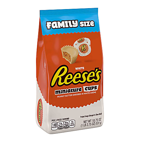 Reese's Miniatures White Peanut Butter Cups, 18.75 Oz, Pack Of 2 Bags