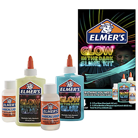 Elmer's® Slime Kit, Glow In The Dark Blue/Natural