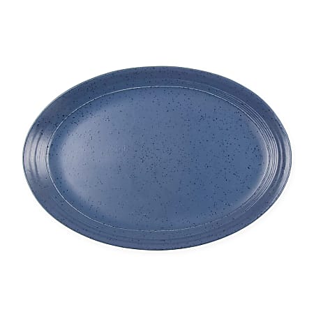 Bee And Willow Stoneware Oval Platter, 14” x 9-3/4”, Blue Speckle