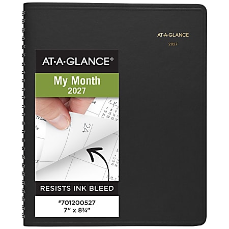 AT-A-GLANCE® 2027 Monthly Planner, Black, Medium, 7" x 8 3/4"