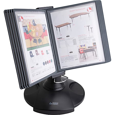 Business Source Deluxe Catalog Display Rack - 20 x Sheet - Rubber Feet - Black - Plastic, Polypropylene - 1 Each Business Source Deluxe Catalog Display Rack - 20 x Sheet - Rubber Feet - Black - Plastic, Polypropylene - 1 Each