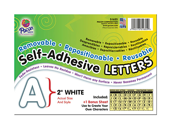 Pacon® Self-Adhesive Letters, 2", White, Pack Of 159