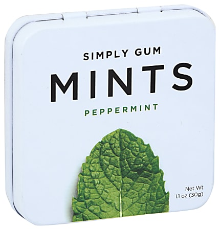 Simply Gum Peppermint Mints, 1.1 Oz, Total Qty 180