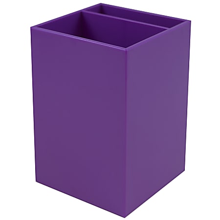 JAM Paper® Pen Holder, 3-7/8"H x 2-3/4"W x 2-3/4"D, Purple