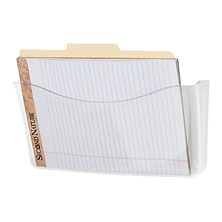 Rubbermaid® Unbreakable Single-Pocket Wall File, Letter Size, 6 13/16"H x 13 3/4"W x 3"D, Clear