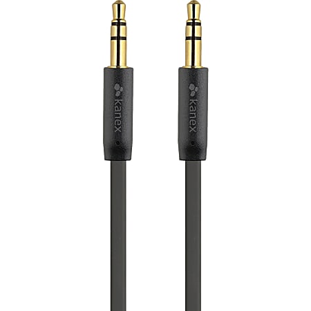 Kanex Stereo AUX Flat Cable - 6 ft Mini-phone Audio Cable for Audio Device, iPhone, iPod, Smartphone, Headphone, iPad, Headphone, Speaker, MP3 Player, Tablet - First End: 1 x Mini-phone Male Audio - Second End: 1 x Mini-phone Male Audio