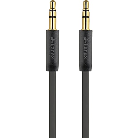 Kanex Stereo AUX Flat Cable - 6 ft Mini-phone Audio Cable for Audio Device, iPhone, iPod, Smartphone, Headphone, iPad, Headphone, Speaker, MP3 Player, Tablet - First End: 1 x Mini-phone Male Audio - Second End: 1 x Mini-phone Male Audio