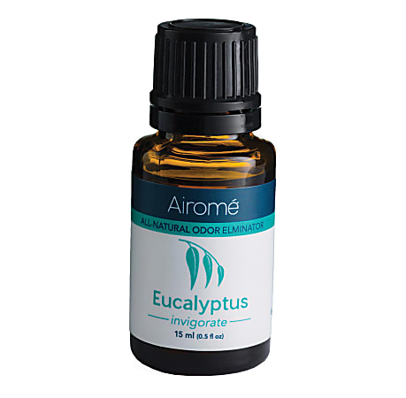 Airome All-Natural Odor Eliminator Essential Oils, Eucalyptus, 0.5 Fl Oz Bottles, Pack Of 2 Bottles