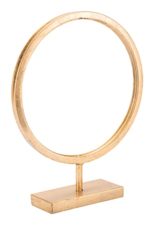 Zuo Modern Circle Figurine, Small, 15"H x 11 7/16"W x 3 1/8"D, Gold