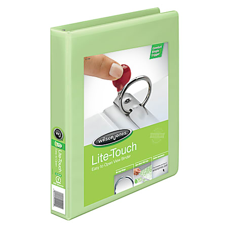 Wilson Jones® Lite-Touch™ No-Gap™ Locking Round-Ring View Binder, 1" Rings, 53% Recycled, Mint
