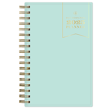 2025-2026 Day Designer Weekly/Monthly Planning Calendar, 3-5/8" x 6-1/8", Solid Mint, January To December, 148809