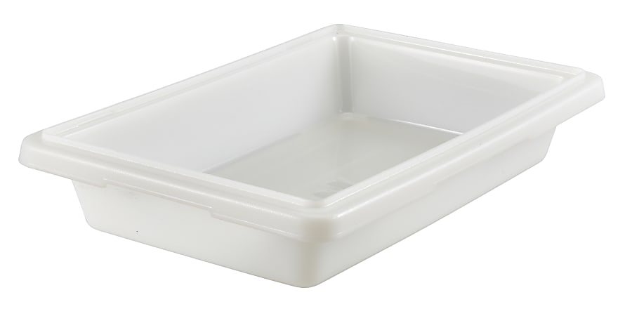 Cambro Poly Food Storage Boxes, 3-1/2"H x 12"W x 18"D, White, Case Of 6 Boxes