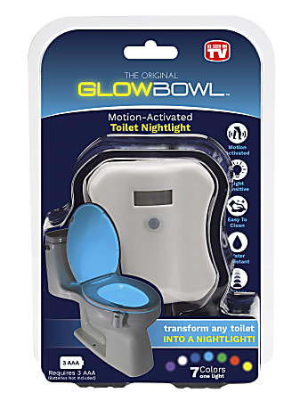 GLOWBOWL Toilet Night Light White - Office Depot