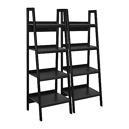 Ameriwood™ Home Ladder Bookcases, Black, Set Of 2