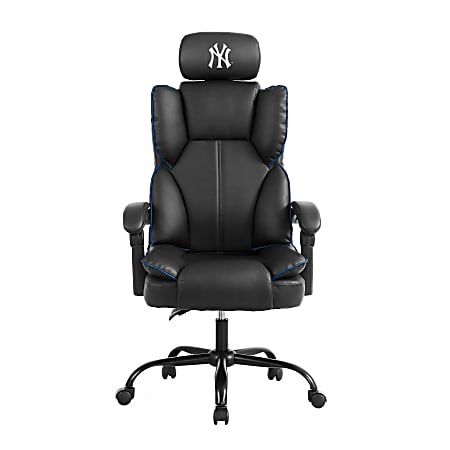 Imperial MLB Champ Ergonomic Faux Leather Computer Gaming Chair, New York Yankees