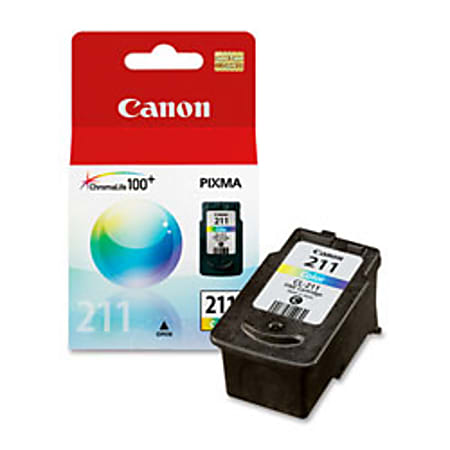 Canon® CL-211 Tri-Color Ink Cartridge, 2976B001
