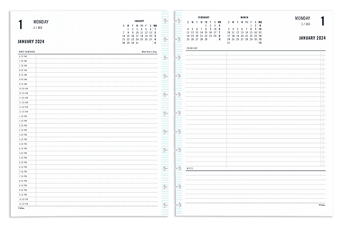 2024 TUL® Discbound Daily Planner Refill Pages, Half-Hourly