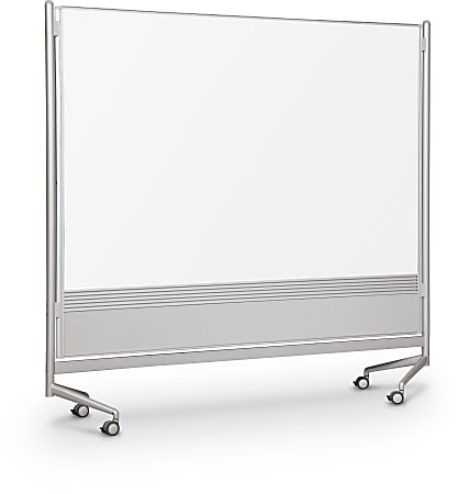 Best-Rite® D.O.C. Porcelain Steel Double-Sided Mobile Partition, 72"H x 72"W x 1"D, White