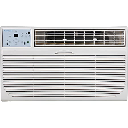 Keystone 230V Through-The-Wall Air Conditioner With Heat, 10,000 BTU, 14 1/2"H x 24 3/16"W x 20 5/16"D, White