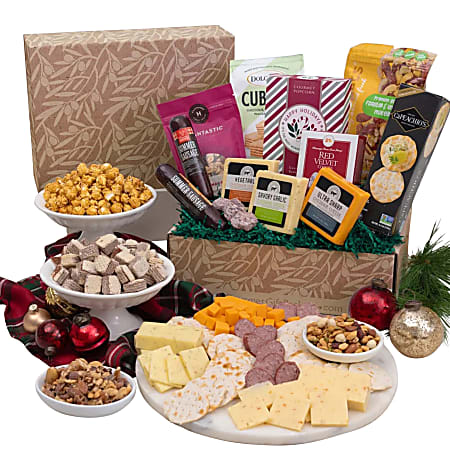 Gourmet Gift Baskets Just For You! Holiday Savory & Sweet Deluxe Gift Box, Multicolor