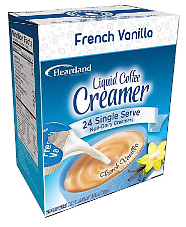 Heartland Creamers, 0.37 Oz, French Vanilla, Box Of 24 Creamers