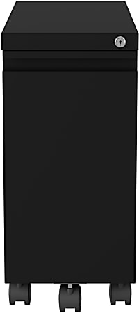 Hirsh 20"D Vertical 2-Drawer Mobile File Cabinet, With Hidden Box Drawer, Black