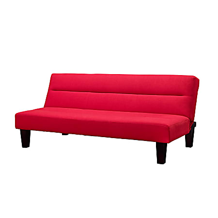 DHP Kebo Futon Sofa Bed 14 12 H x 38 W x 69 D Red Office Depot