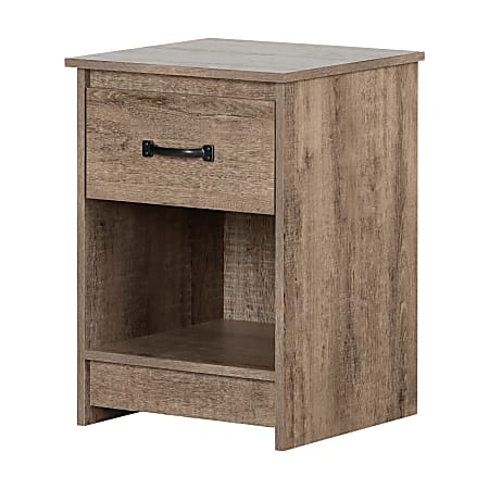 South Shore Tassio 1-Drawer Nightstand, 24-7/8"H x 17-5/8"W x 17"D, Weathered Oak