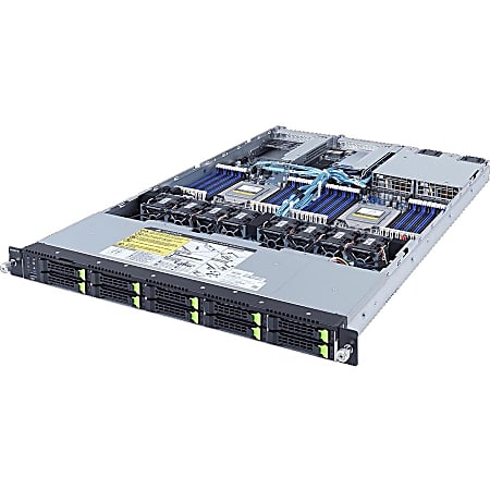 Gigabyte R182-Z93 Barebone System - 1U Rack-mountable - AMD - Socket SP3 - 2 x Processor Support - 128 GB DDR4 SDRAM DDR4-3200/PC4-25600 Maximum RAM Support - 32 Total Memory Slots - ASPEED AST2500 Integrated