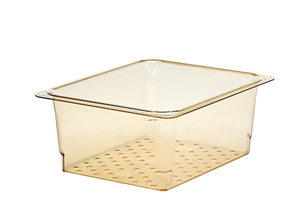 Cambro H-Pan High-Heat GN 1/2 Colander Pans, 5"H x 10-7/16"W x 12-3/4"D, Amber, Pack Of 6 Pans