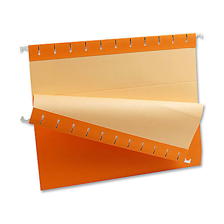 Oxford® Color 1/5-Cut Hanging Folders, Letter Size, Orange, Box Of 25