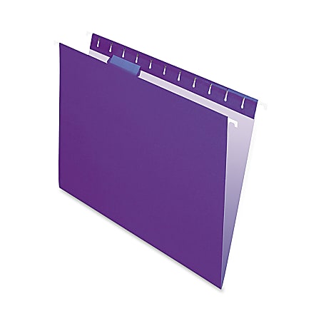 Oxford® Color 1/5-Cut Hanging Folders, Letter Size, Violet, Box Of 25