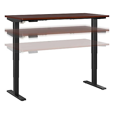 Bush® Business Furniture Move 40 Series Electric 60"W x 30"D Electric Height-Adjustable Standing Desk, Hansen Cherry/Black, Standard Delivery