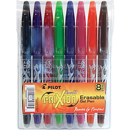 Pilot® FriXion Ball Erasable Gel Pens, Fine Point, 0.7 mm, Assorted Ink  Colors, Pack Of 8 Pens