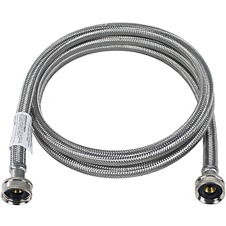 Certified Appliance Accessories Braided Stainless Steel Washing Machine Hose - 48" - Silver, Stainless Steel - WM48SS