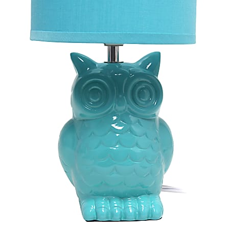 Simple Designs Owl Table Lamp 12 1316 H Tiffany BlueTiffany Blue Office Depot