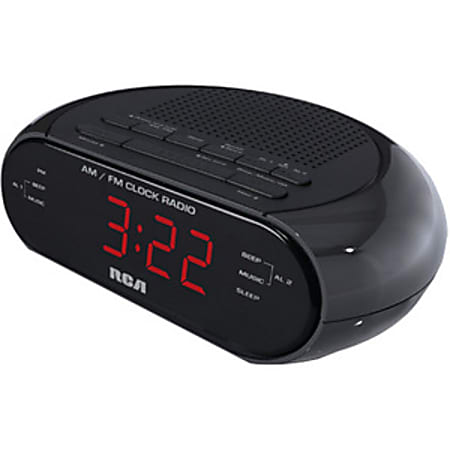 RCA Desktop Clock Radio - 2 x Alarm - AM, FM - Preset Snooze