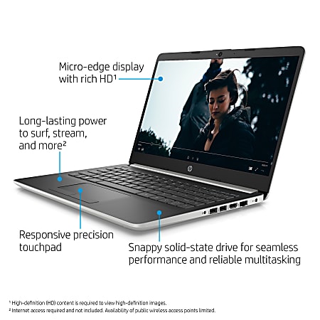 HP 14-cf1020od Laptop, 14" Screen, Intel® Core™ i3, 4GB Memory, 128GB Solid State Drive, Windows® 10 Home