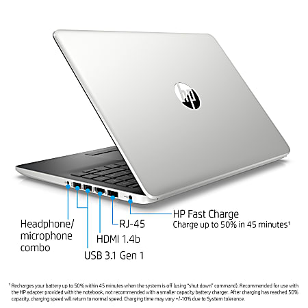 HP 14-cf1020od Laptop, 14" Screen, Intel® Core™ i3, 4GB Memory, 128GB Solid State Drive, Windows® 10 Home