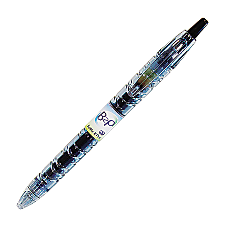 BeGreen B2P Gel Pen, Fine Point, 0.7 mm, Clear Barrel, Black Ink, Pack Of 2