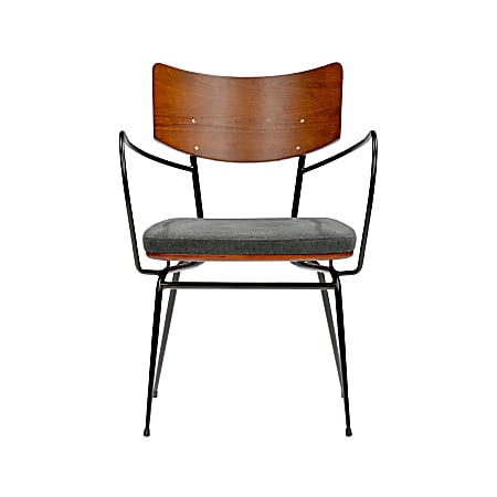 Eurostyle Gensvig Side Chairs With Arms, Dark Gray/Brown/Black, Set Of 2 Chairs